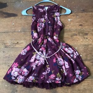 Dark reddish pink flower dress